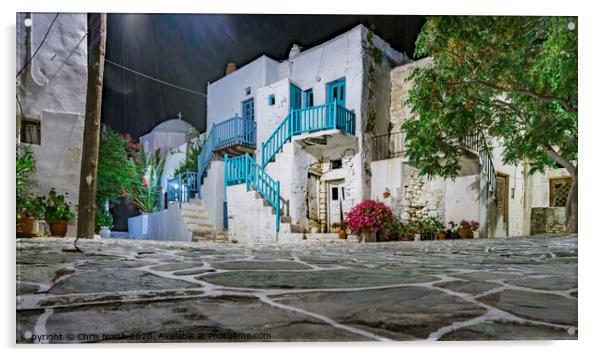 Old Town, Folegandros Island. Acrylic by Chris North
