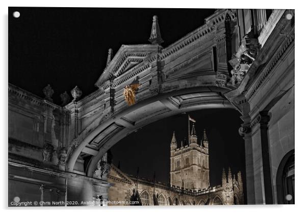 Bath Abbey and Archway. Acrylic by Chris North