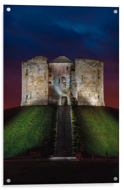 Clifford's Tower in York. Acrylic by Chris North