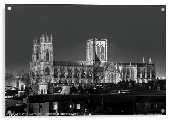 York Minster at night. Acrylic by Chris North