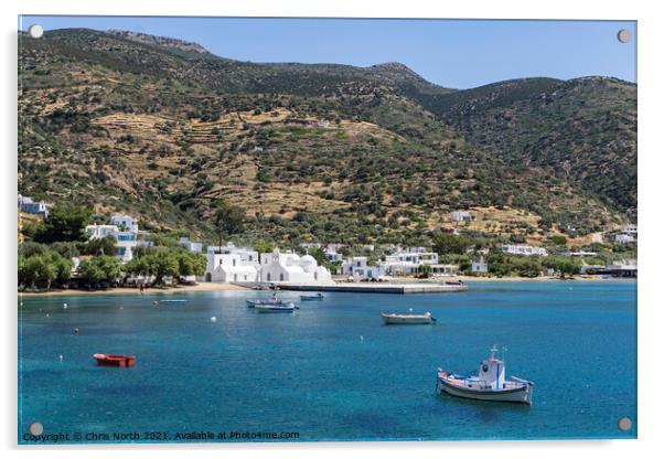 Vathy on the island of Sifnos. Acrylic by Chris North