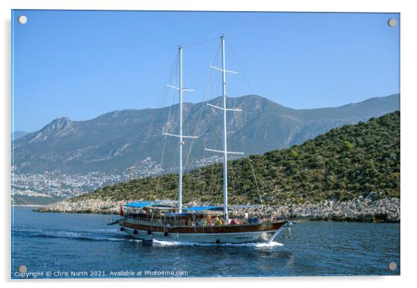 Traditional Gulet, Kalkan, turkey Acrylic by Chris North