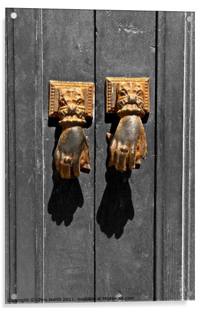 Old Spanish door knocker. Acrylic by Chris North