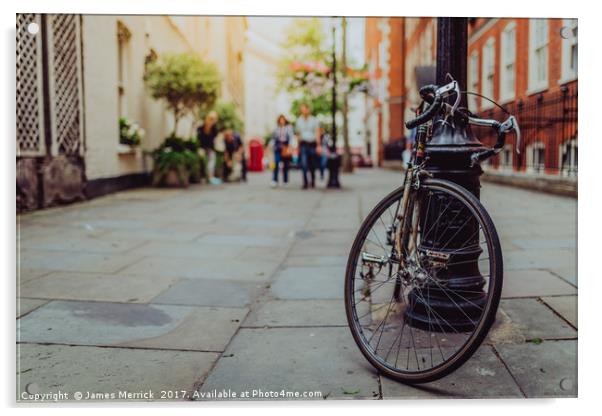 The vintage bicycle Acrylic by James Merrick