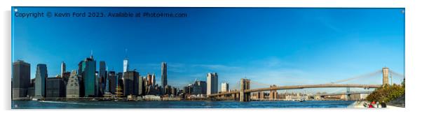 Manhattan and Brooklyn Bridge Acrylic by Kevin Ford