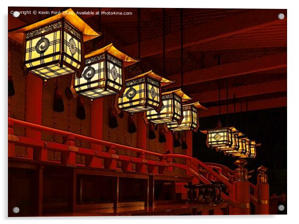 Japanese Lanterns Kyoto Japan Acrylic by Kevin Ford