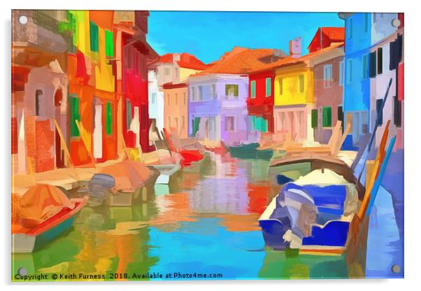 Burano Island Acrylic by Keith Furness