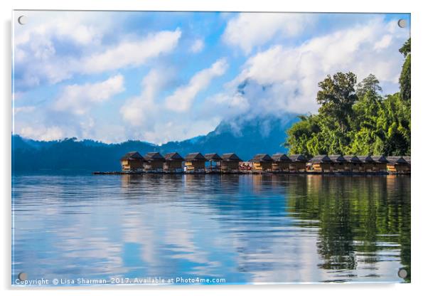 Floating village set on a lake in Khao Sok, Thaila Acrylic by  