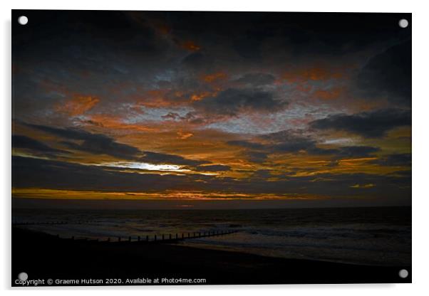 A black, orange and blue sunrise Acrylic by Graeme Hutson