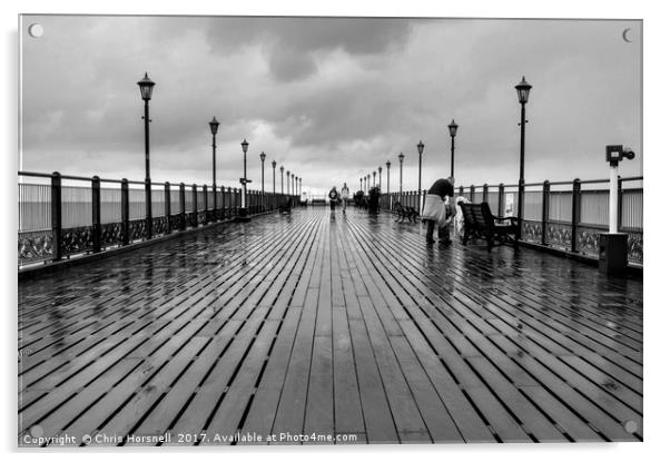 Rainy Pier Acrylic by Chris Horsnell