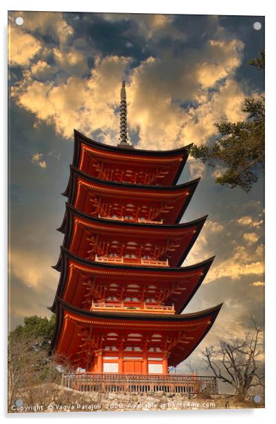 red tallest pagoda Acrylic by Yagya Parajuli