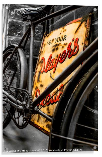 1936 WWII Bicycle Acrylic by Antony Atkinson