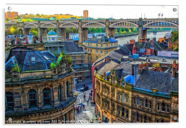 Newcastle In Colour  Acrylic by Antony Atkinson