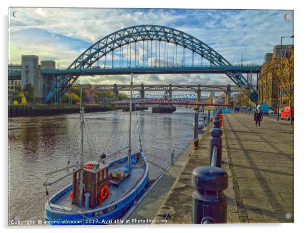 Today at the Quayside Acrylic by Antony Atkinson
