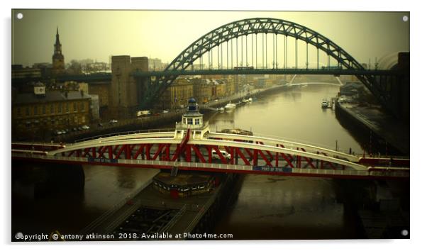 Behind The Heart of Newcastle Acrylic by Antony Atkinson