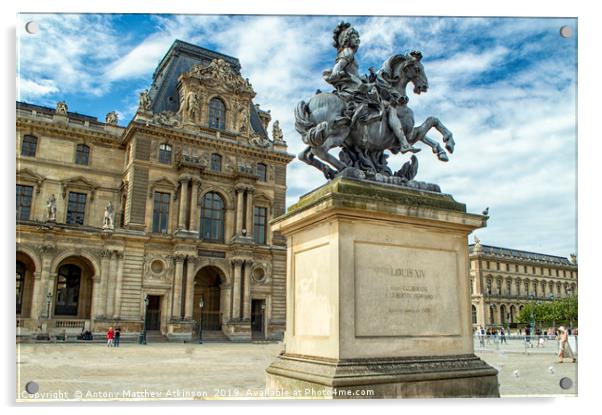 Louvre Art Gallery in Paris Acrylic by Antony Atkinson