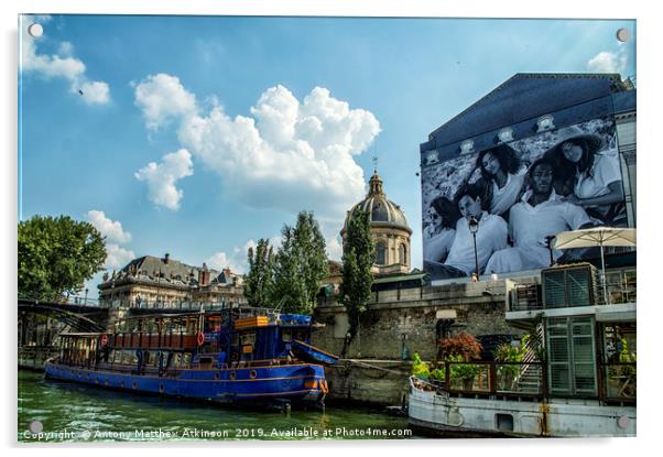 River Seine in Paris Acrylic by Antony Atkinson
