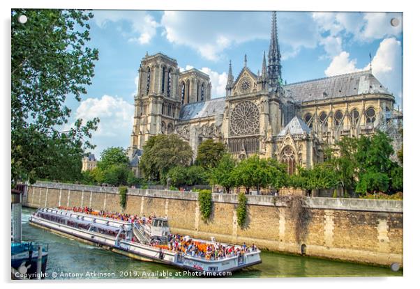 Notre Dame Paris Acrylic by Antony Atkinson