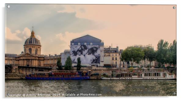 Paris River Seine Acrylic by Antony Atkinson