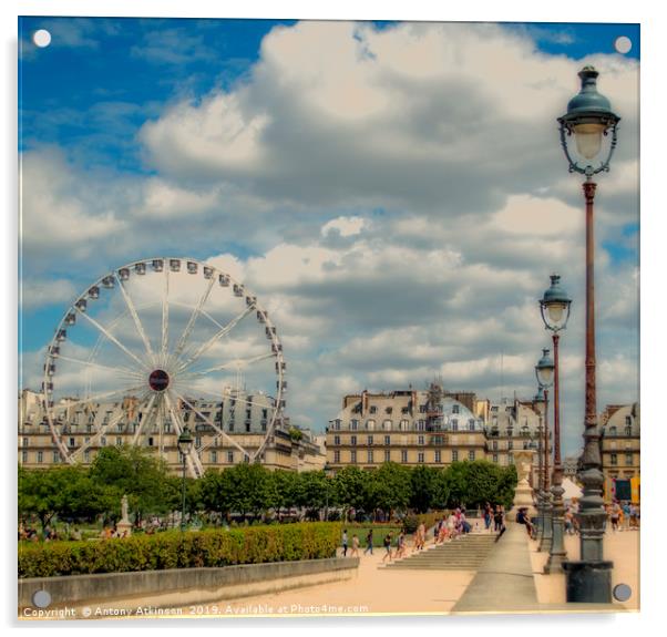 Paris France Wheel Acrylic by Antony Atkinson