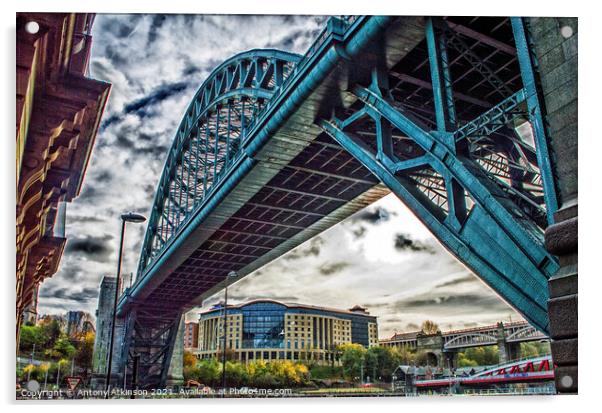 Newcatle Tyne Bridge Acrylic by Antony Atkinson