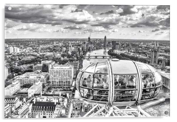 London Eye above the Crowds Acrylic by Steven Dale