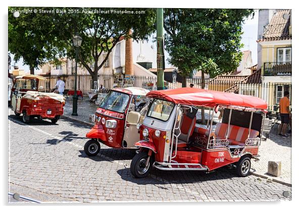 Charming Tuk-Tuk Adventure, Lisbon Portugal Acrylic by Steven Dale