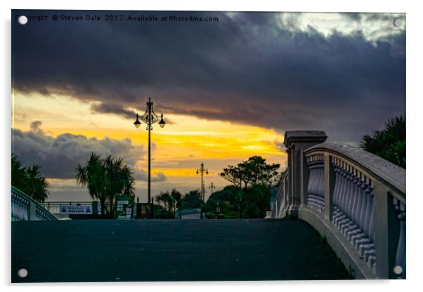 Sundown Spectacle Over Clacton's Marine Parade Bri Acrylic by Steven Dale
