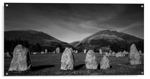 Castlerigg Stone Circle Keswick Acrylic by Janet Mann