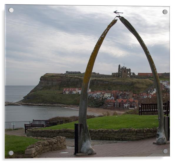 Whitby Abbey Viewed Through Whale Bones Acrylic by Janet Mann