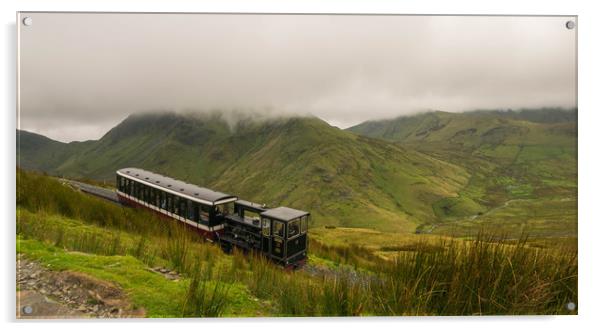 Snowdon Mountain Railway Acrylic by Wael Attia
