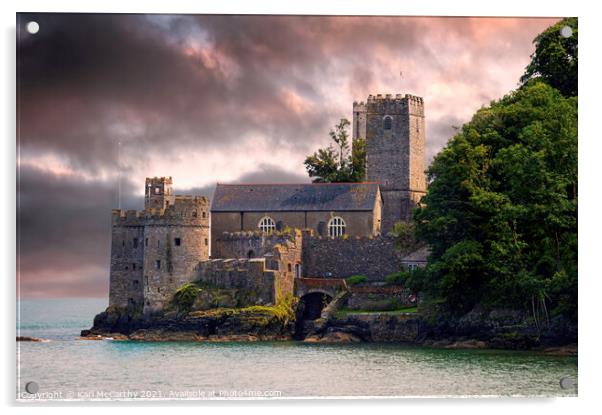 Dartmouth Castle Acrylic by Karl McCarthy