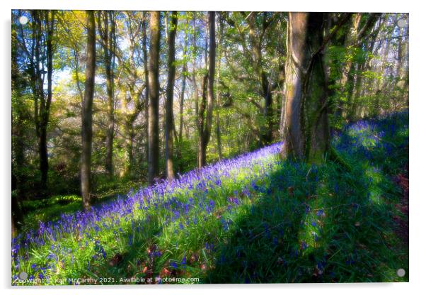 Bluebells at Bluebell Woods - Crickhowell Acrylic by Karl McCarthy