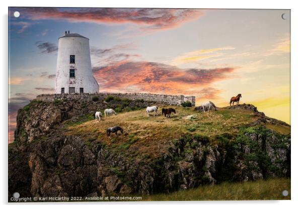 The Wild Horses of Llanddwyn Island Acrylic by Karl McCarthy