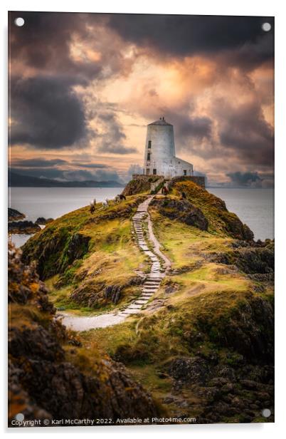 Twr Mawr Lighthouse Acrylic by Karl McCarthy