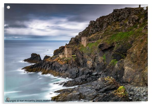 Botallack Crowned Engine Houses Acrylic by Karl McCarthy