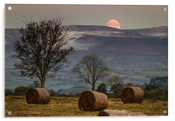 Moonrise over the Brecon Beacons Acrylic by Karl McCarthy