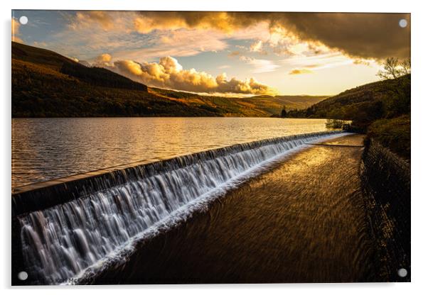 The Golden Glow at Talybont Reservoir Acrylic by Karl McCarthy