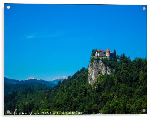 Bled Castle Lake Bled Slovenia Acrylic by Tom Lightowler