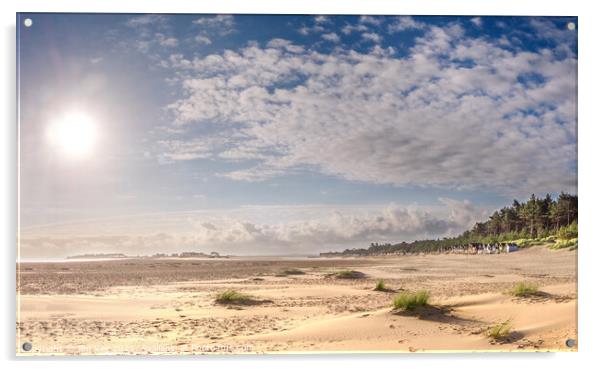 Wells Beach Panorama Norfolk     Acrylic by Jim Key