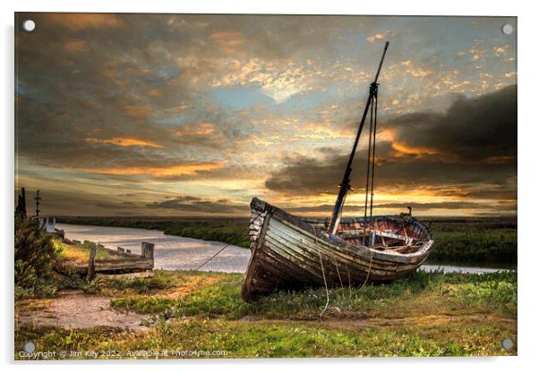 Digital Painting Thornham Staithe Norfolk  Acrylic by Jim Key