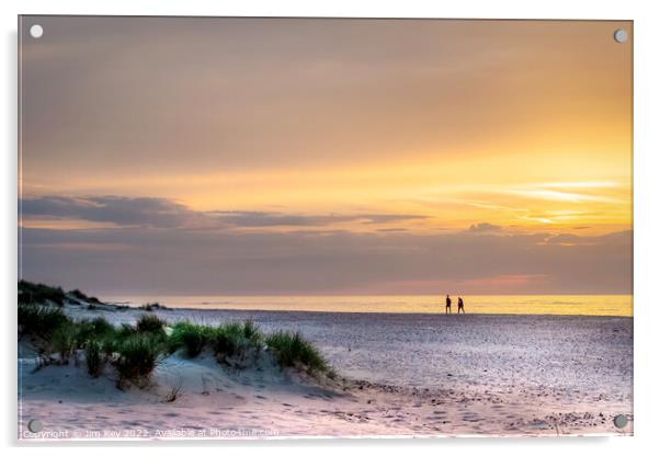 Holkham Beach Sunset Norfolk  Acrylic by Jim Key