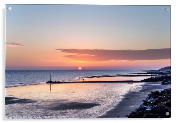 Sheringham Beach Sunrise Norfolk  Acrylic by Jim Key