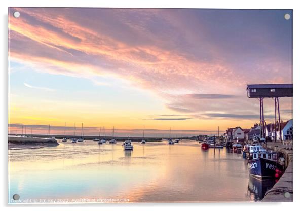 Sunrise Wells next the Sea Norfolk    Acrylic by Jim Key