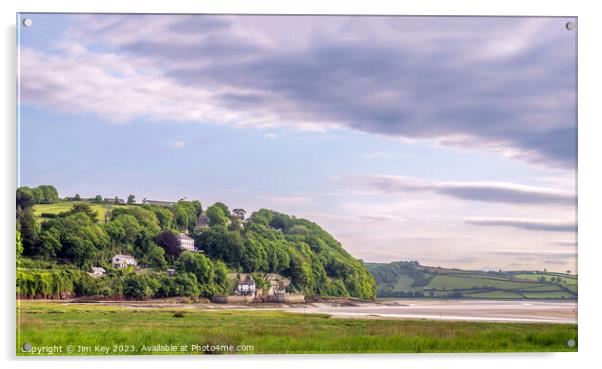 Laugharne Wales Panorama  Acrylic by Jim Key
