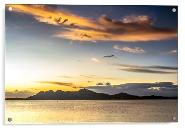 Golden Glow Over Puerto Pollensa  Acrylic by Jim Key