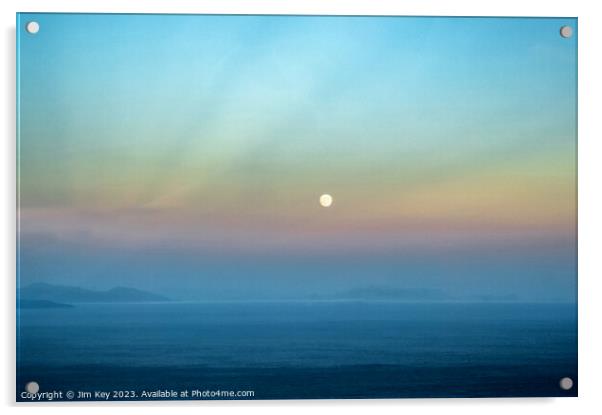 The Moon Rising above Nisiros  Acrylic by Jim Key