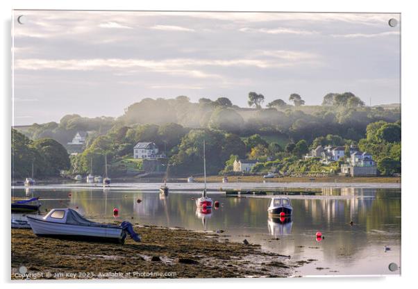 Sunrise Mylor Creek Cornwall  Acrylic by Jim Key