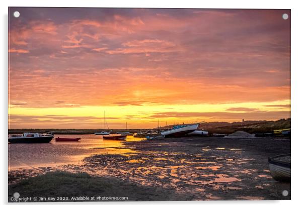 Morston Quay Sunrise Norfolk  Acrylic by Jim Key
