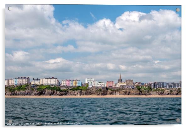 Tenby Sea Front Wales   Acrylic by Jim Key